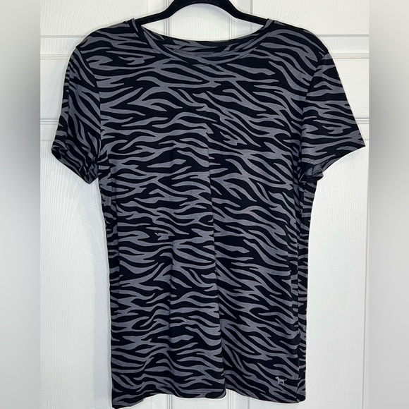 Victoria's Secret Pink Women's Zebra Print Short Sleeve T-Shirt - Size Large - Picture 1 of 5